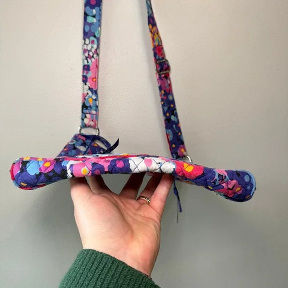 Vera Bradley Impressionista Floral Print Quilted Cotton Zip Crossbody Bag Purse - Picture 4 of 9